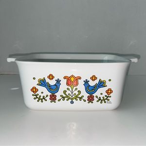 Corningware 1975 Vintage Country Festival Bluebird 1.5Qt Casserole Dish